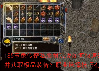 185玉兔传奇私服耐玩版如何快速升级并获取极品装备?职业选择技巧有哪些? 185玉兔传奇私服耐玩版如何快速升级并获取极品装备?职业选择技巧有哪些?