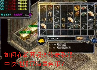 如何在新开超变传奇私服中快速赚取海量金币? 如何在新开超变传奇私服中快速赚取海量金币?